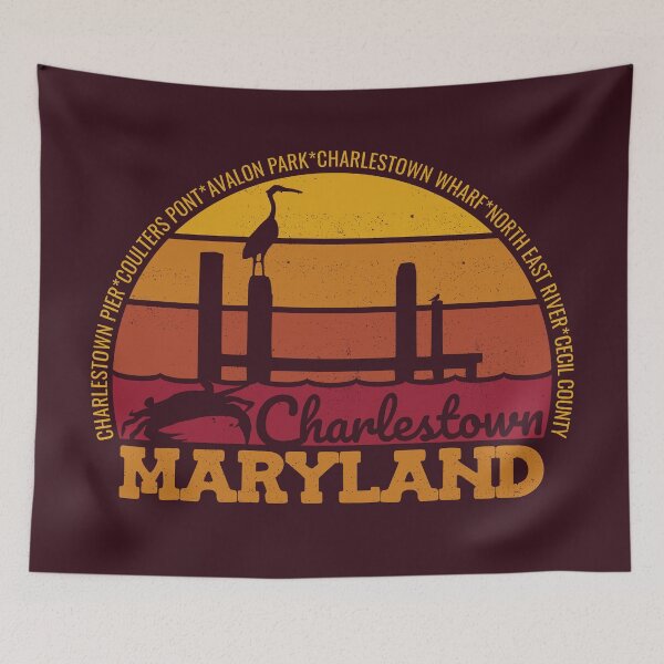 Item preview, Charlestown Maryland Sunset Retro Local Pride Logo designed and sold by CRHPOD20.