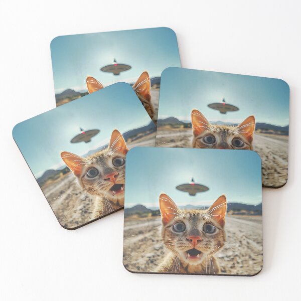 Item preview, Tabby Cat UFO Selfie - Funny Ojos Azules Sci-Fi Cat designed and sold by Bongocomic.