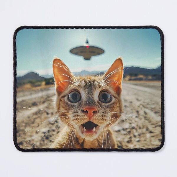 Item preview, Tabby Cat UFO Selfie - Funny Ojos Azules Sci-Fi Cat designed and sold by Bongocomic.