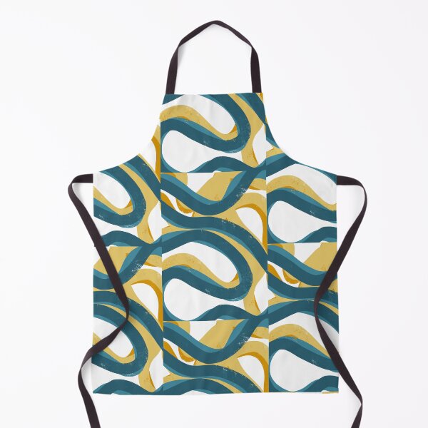 Item preview, Blue Gold Waves - Graffiti inspired minimal painting designed and sold by JashJhaveri.