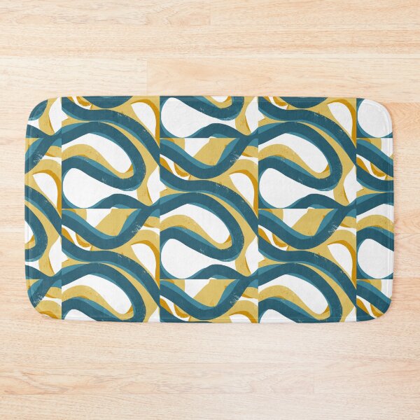 Item preview, Blue Gold Waves - Graffiti inspired minimal painting designed and sold by JashJhaveri.