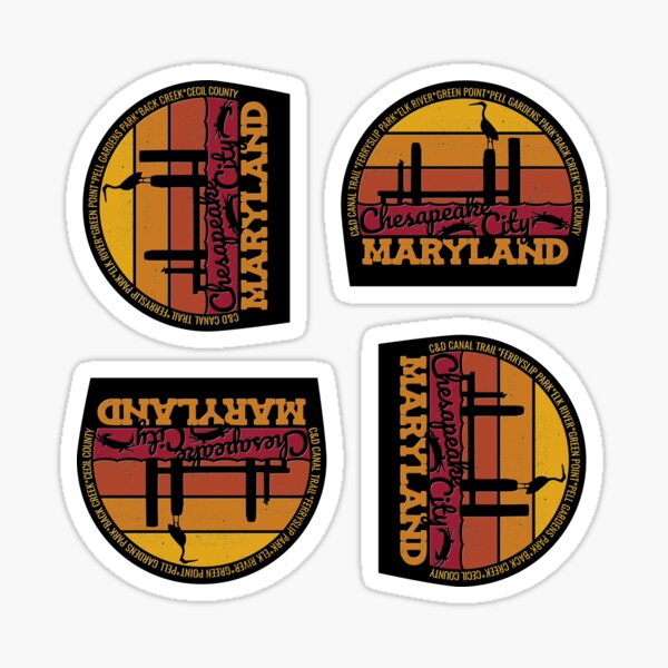 Item preview, Chesapeake City Maryland Sunset Retro Local Pride Logo designed and sold by CRHPOD20.