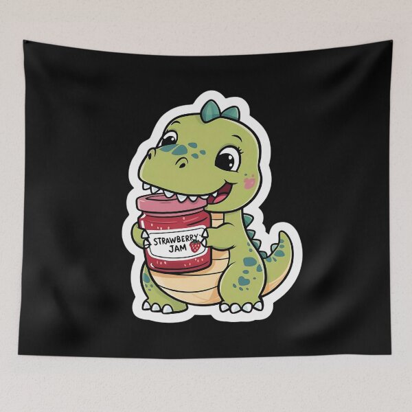 Item preview, Dinosaur having Strawberry Jam| Berry Spreadable Delight | Gobble Gala  designed and sold by Kids GobbleGala.