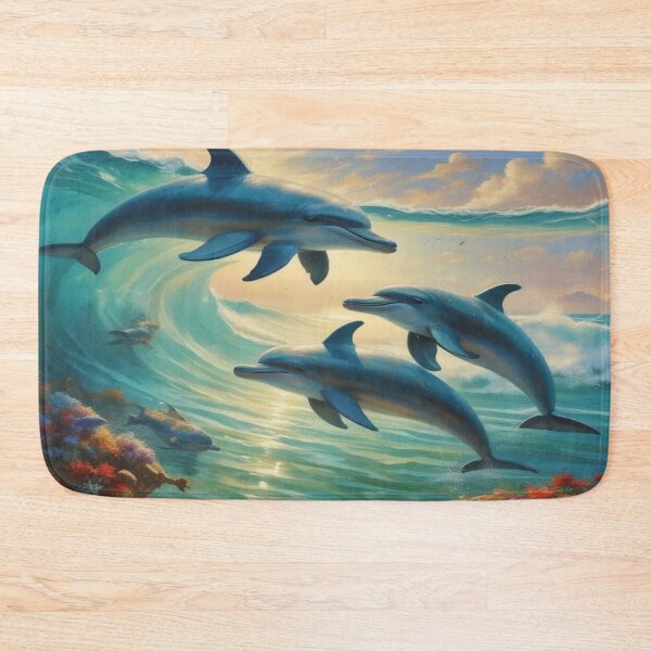 Item preview, dolphins joyfully leaps through the waves designed and sold by InezPhotography.