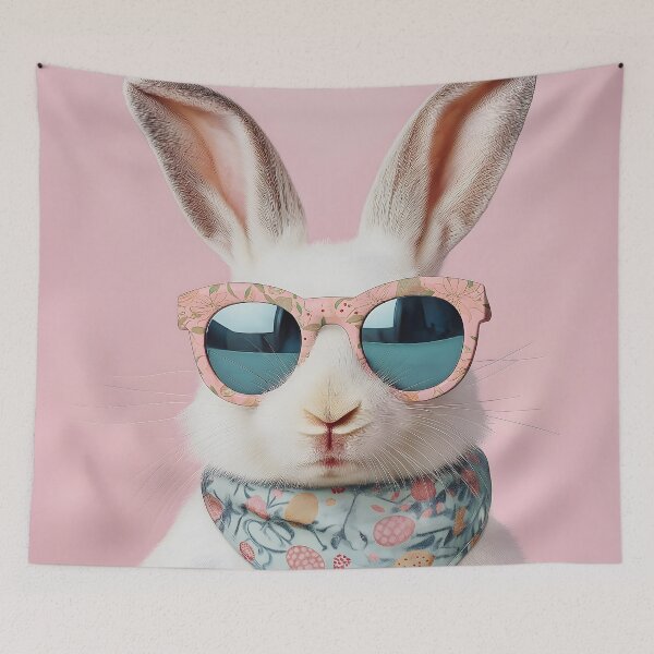 Item preview, Cute rabbit wearing glasses and scarf designed and sold by KanyaluckArtist.