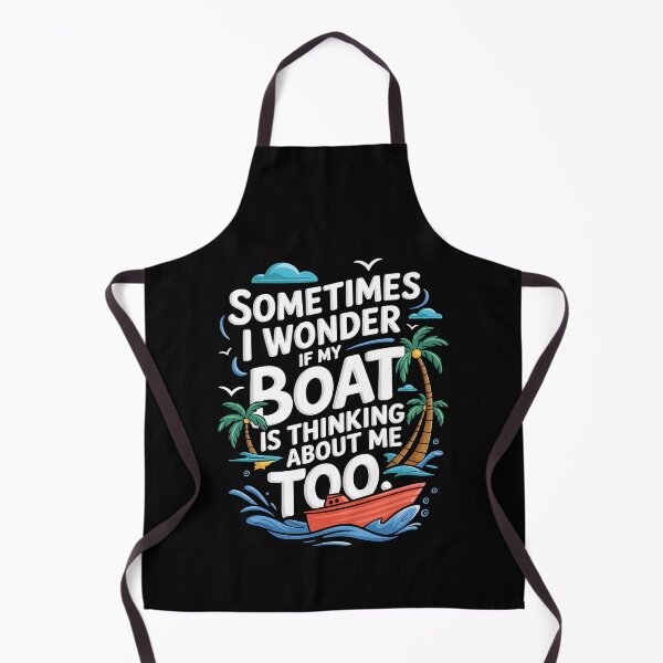 Item preview, Funny Boating Quote Design - "Sometimes I Wonder If My Boat Is Thinking About Me Too" designed and sold by Karsten Stier.