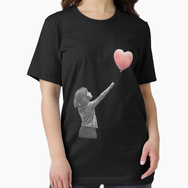 Aperçu de l'œuvre Saint Valentin : petite fille et ballon en forme de coeur créée et vendue par Imagine-Shirt.