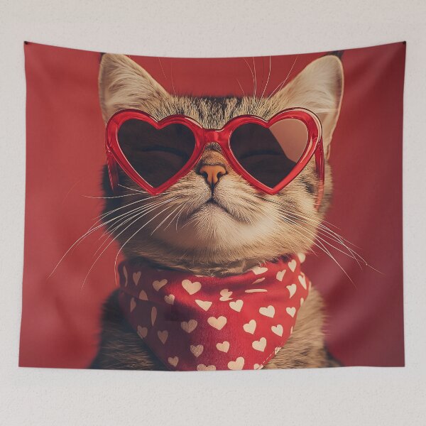 Item preview, Cute cat wearing glasses and scarf designed and sold by KanyaluckArtist.