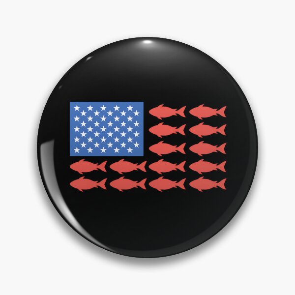 Item preview, Patriotic American Fishing Flag Design – Red Fish Blue Stars designed and sold by Karsten Stier.