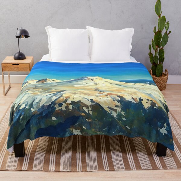 Mt Baker Cascade Volcano Washington (Impressionist) Throw Blanket