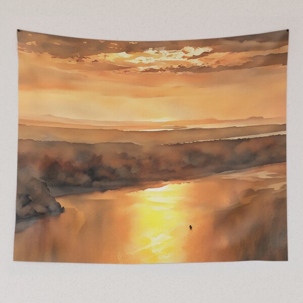 Item preview, Sunset over Puget Sound (Watercolor) designed and sold by flyscenicair.