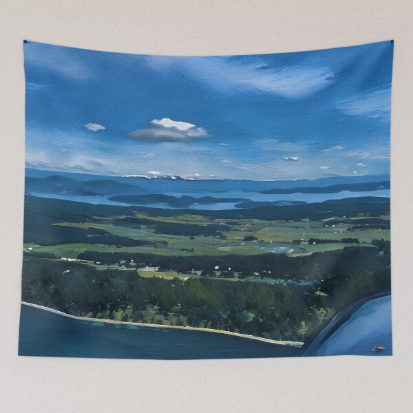Item preview, Flying to Lopez Island San Juans (Oil Painting) designed and sold by flyscenicair.