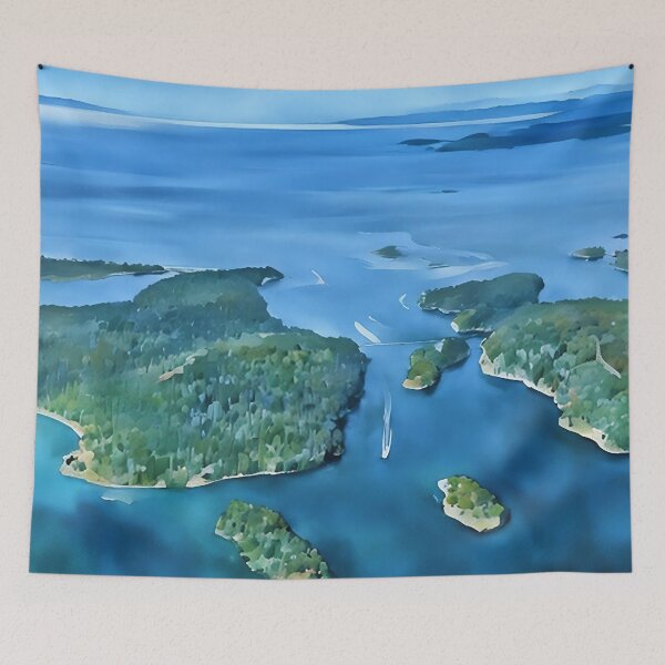 Item preview, Deception Pass Puget Sound (Watercolor) designed and sold by flyscenicair.