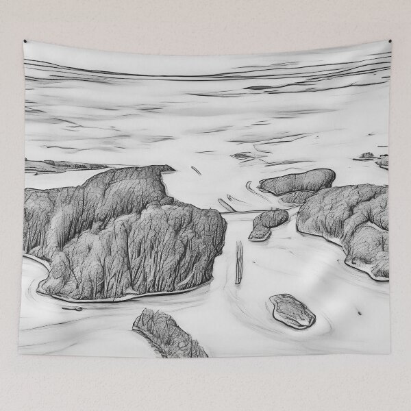 Item preview, Deception Pass Puget Sound (Sketch) designed and sold by flyscenicair.