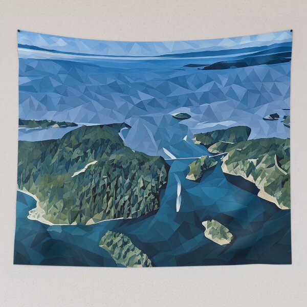 Item preview, Deception Pass Puget Sound (Poly Art) designed and sold by flyscenicair.