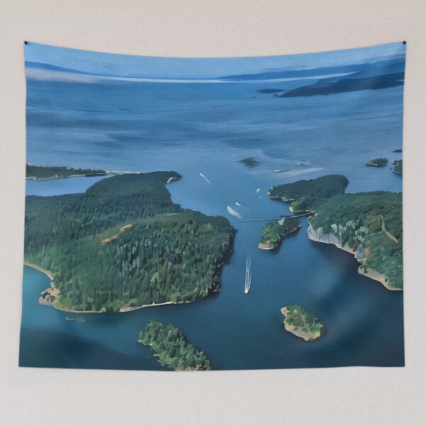 Item preview, Deception Pass Puget Sound (Oil Painting) designed and sold by flyscenicair.