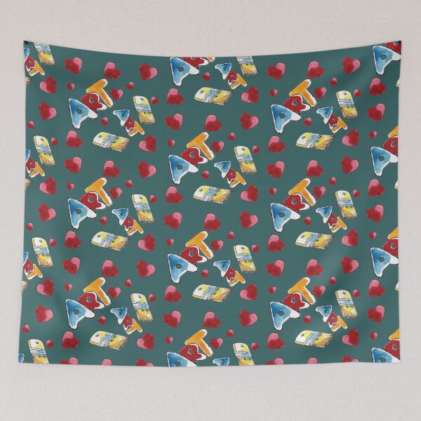 Item preview, Red Valentine Heart-green pattern 9 designed and sold by StudioViArt.