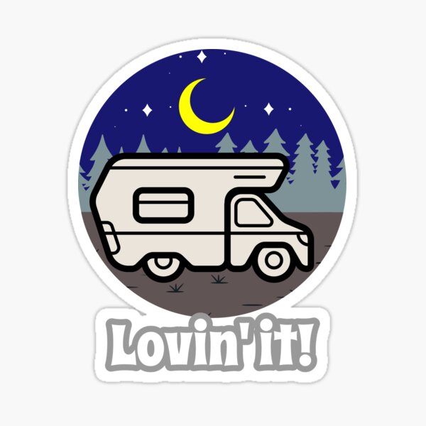 Campervanning in the Moonlight and Lovin' it Sticker