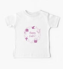 Easter cake, willow, lily,candle,dove,basket,eggs. Baby Tee