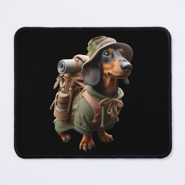 Item preview, Adventurous Dachshund in Forest Hike Outfit designed and sold by Kajiart.