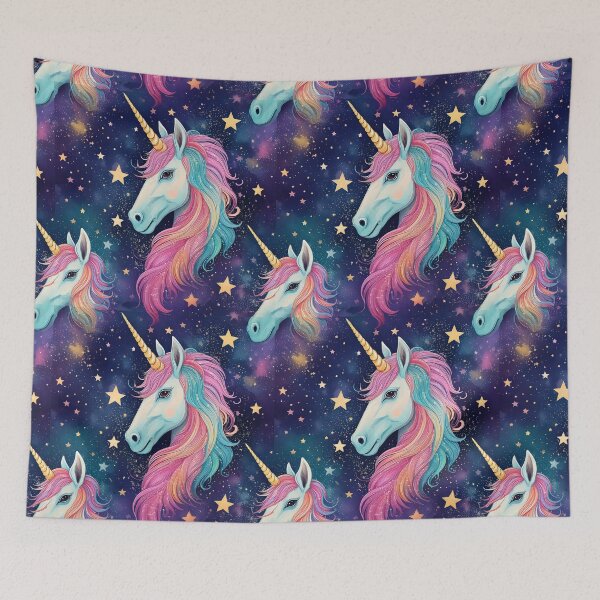 Item preview, Unicorn and stars on a galaxy themed background designed and sold by Designbes.