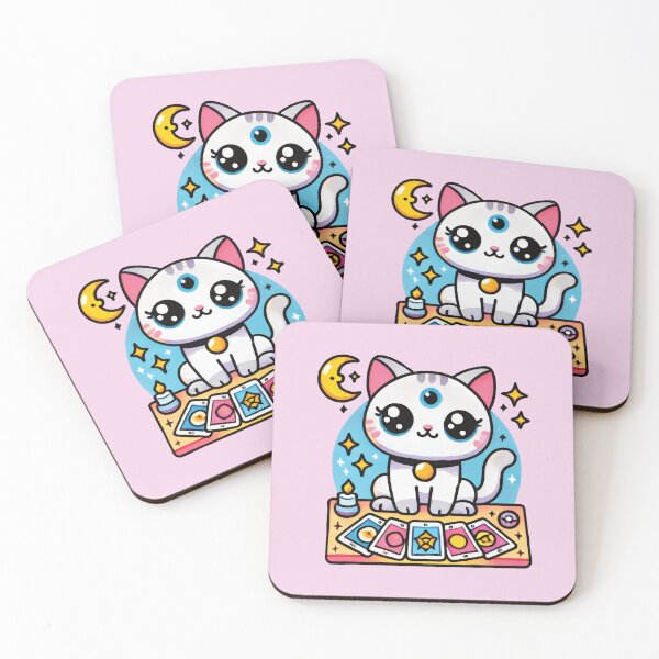 Item preview, kawaii cat doing tarot designed and sold by samah82.