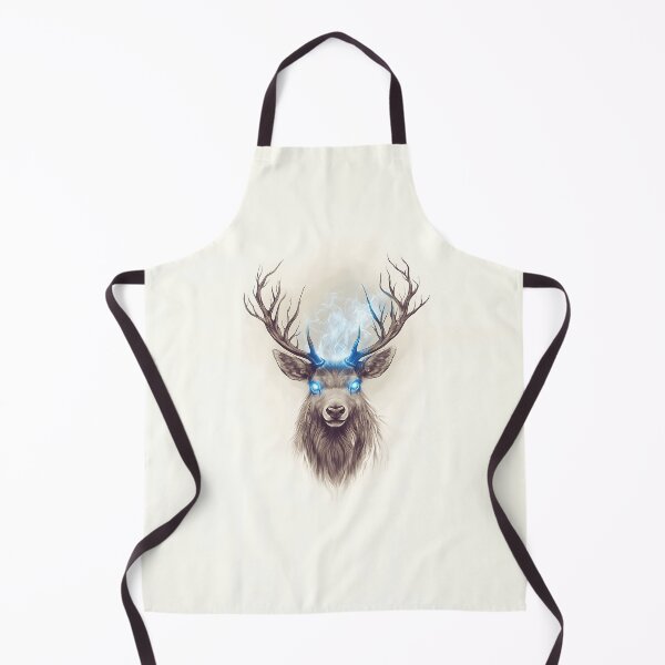 Item preview, Minimalist Deer Head with Glowing Eyes and Lightning designed and sold by GoldenTealArts.