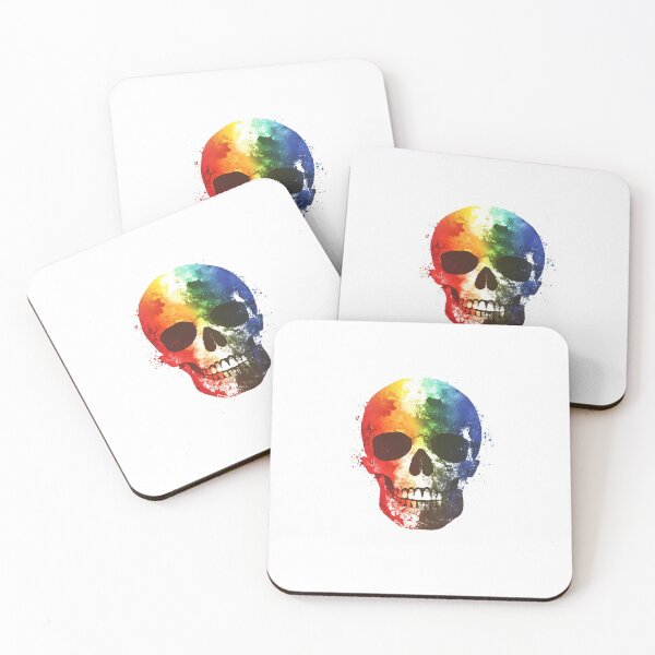 Item preview, Rainbow Skull Minimalist Logo Design designed and sold by GoldenTealArts.