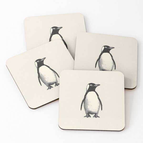 Item preview, Minimalistic Penguin Illustration With Vintage Style designed and sold by GoldenTealArts.