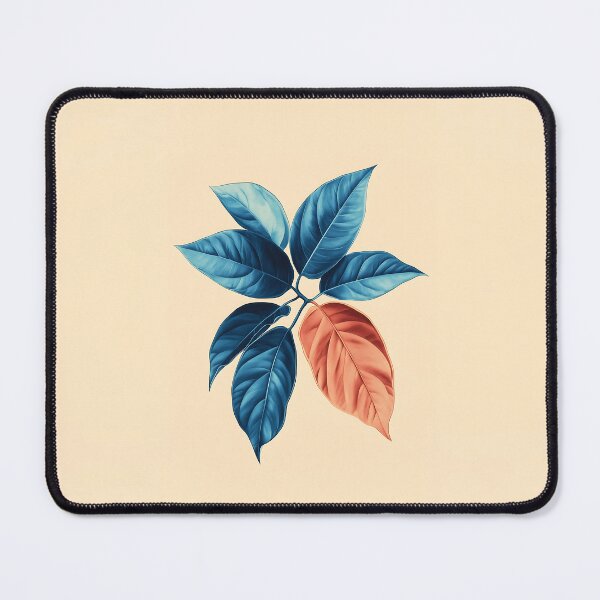 Item preview, Minimalist Blue And Orange Leaf Illustration designed and sold by GoldenTealArts.