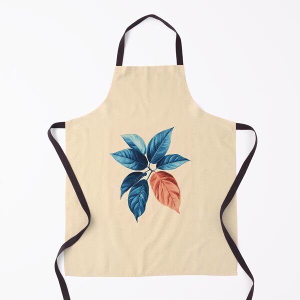 Item preview, Minimalist Blue And Orange Leaf Illustration designed and sold by GoldenTealArts.