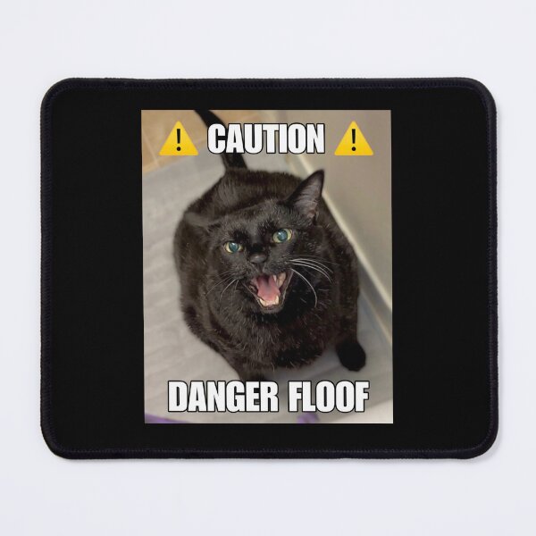 Item preview, Caution: Danger Floof • Angry Black Cat designed and sold by MannyShop.