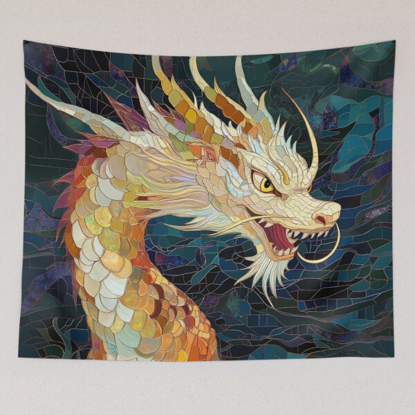 Item preview, Gold Dragon Mosaic Fantasy Design designed and sold by Nerdy Realms Store.