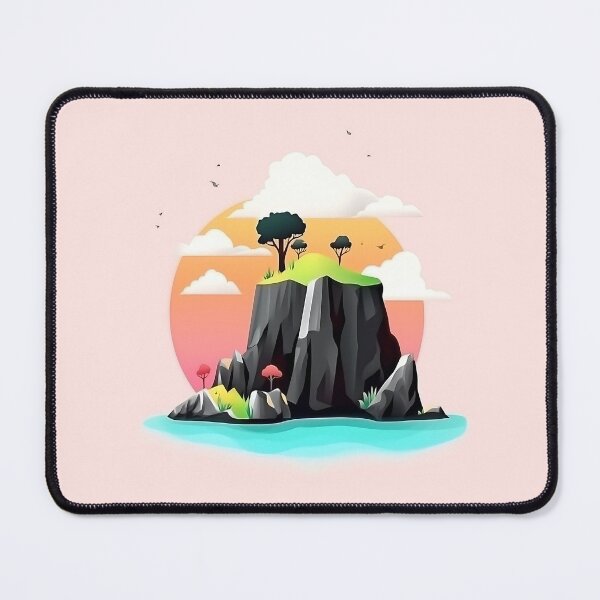Item preview, Island Vector Illustration in Cute Minimalist Style designed and sold by GoldenTealArts.