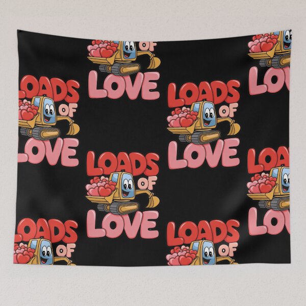 Item preview, Loads of Love Cartoon Excavator with Hearts designed and sold by TrippyBunnyShop.
