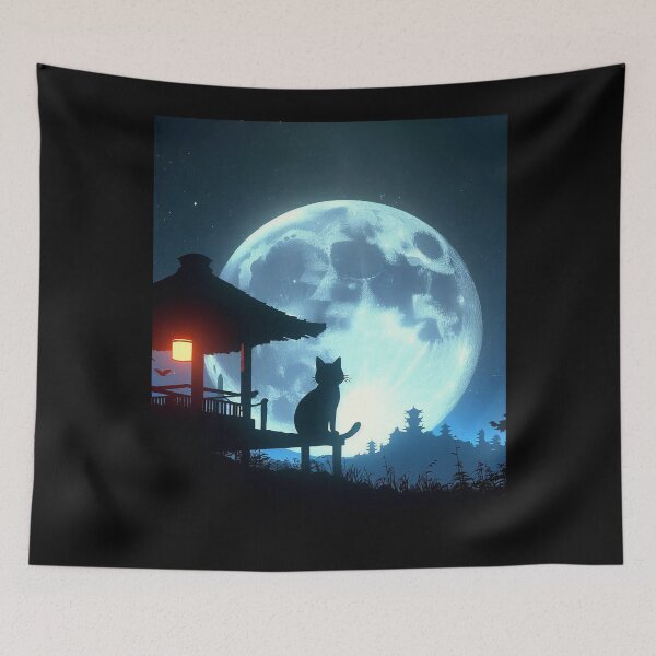 Item preview, Cat & Moon A designed and sold by VeenyOcicat.