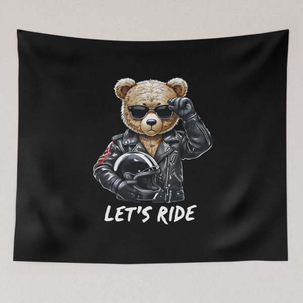 Item preview, Playful Teddy Bear in Leather Jacket with Sunglasses - Let's Ride Vibes designed and sold by Colorful-Garden.
