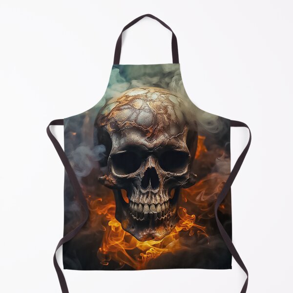 Item preview, Fiery Skull in Smoke Digital Dark Art Masterpiece designed and sold by Amanda's Factory.
