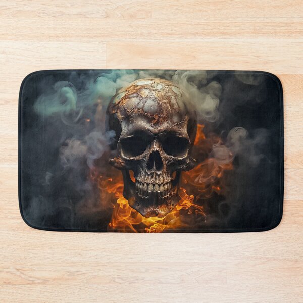 Item preview, Fiery Skull in Smoke Digital Dark Art Masterpiece designed and sold by Amanda's Factory.