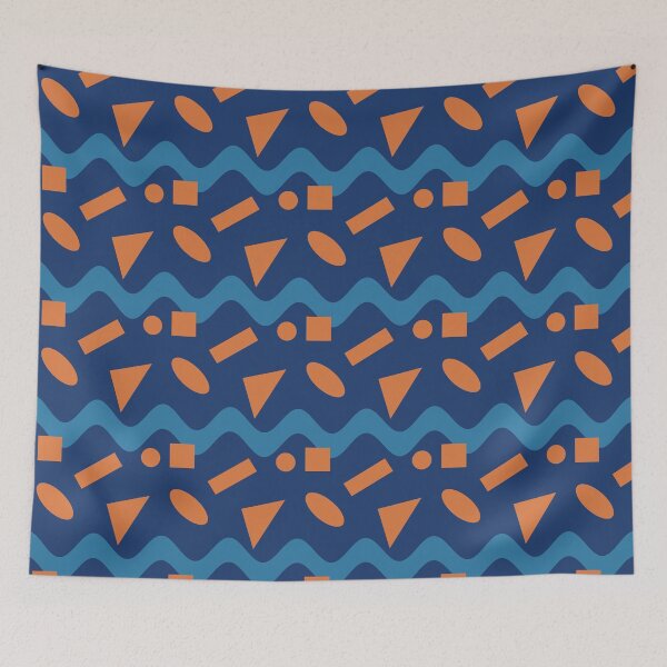 Item preview, Blue Wave With Geometry designed and sold by KeksWorkroom.