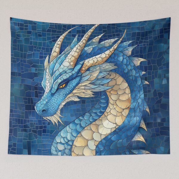 Item preview, Blue Dragon Mosaic Fantasy Design designed and sold by Nerdy Realms Store.