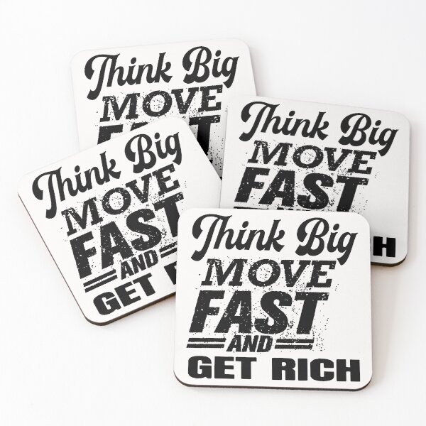 Item preview, Think Big; Move Fast; Get Rich; designed and sold by StickerApe.