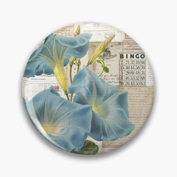 Item preview, Vintage Collage & Floral Designs Blue flower designed and sold by buildingcraft.