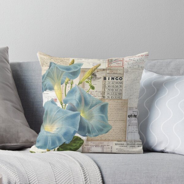 Artikelvorschau, Vintage Collage & Blumenmuster Blaue Blume entworfen und verkauft von buildingcraft.