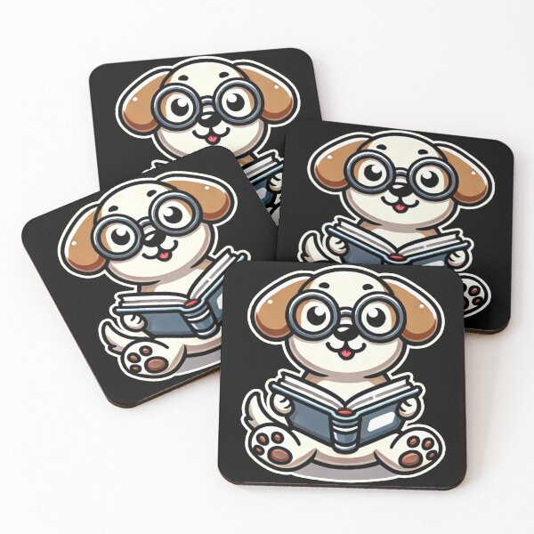 Item preview, Adorable Cartoon Dog Reading a Book designed and sold by DesignDoodleArt.