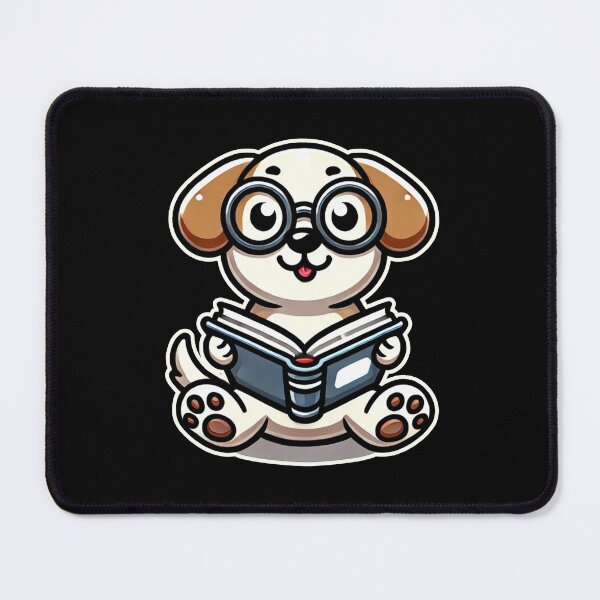 Item preview, Adorable Cartoon Dog Reading a Book designed and sold by DesignDoodleArt.