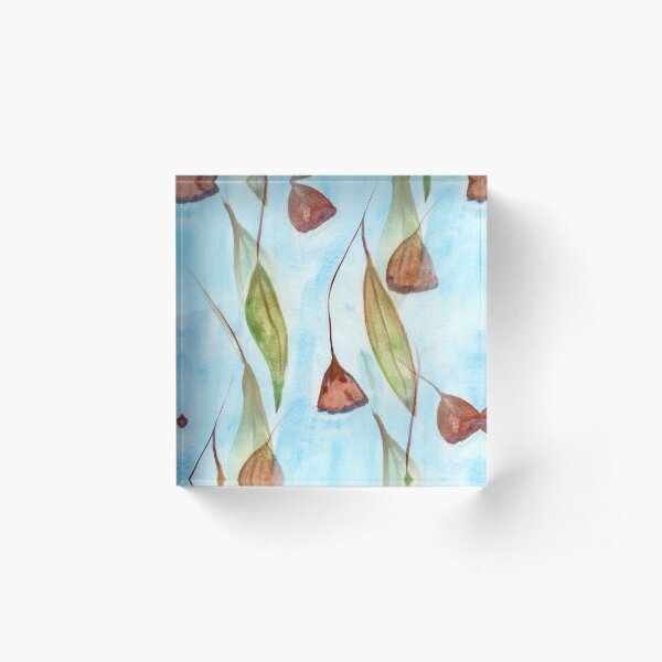 Item preview, Goma de mascar con nueces y hojas sobre fondo azul cielo designed and sold by KeksWorkroom.