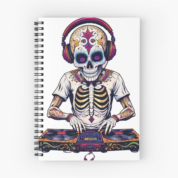 Item preview, Spinning the Afterlife: DJ de los Muertos Vibes designed and sold by Sugar Skull Canvas.