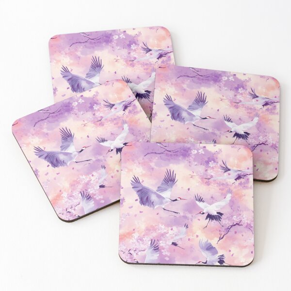 Item preview, Cranes and Sakura Japanese Seamless Design designed and sold by SotaVibes.