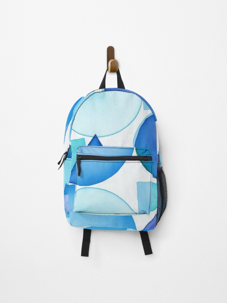 Thumbnail 1 of 3, Backpack, Blue Harmony Geometric Abstract designed and sold by ChrisButler.